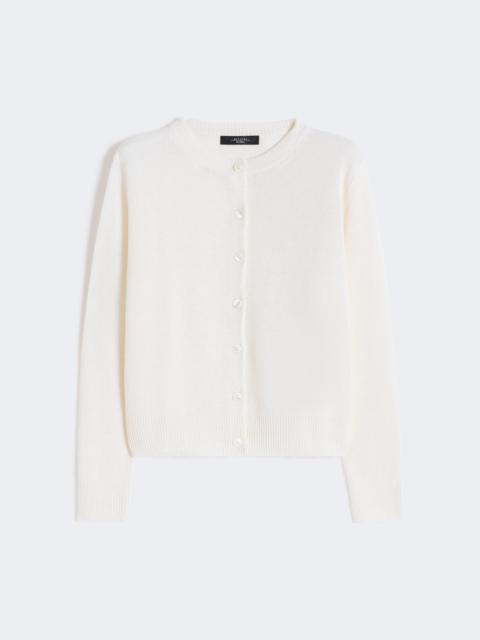 Linen yarn classic cardigan - ECRU