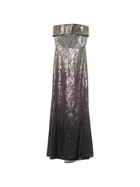 sequin strapless maxi dress