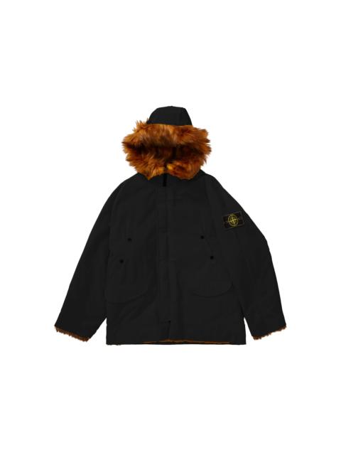 Supreme Stone Island Formula Steel Reversible Faux Fur Parka Black