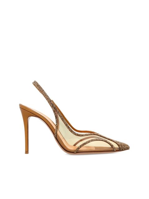 95mm Brenda crystal-embellished slingback pumps