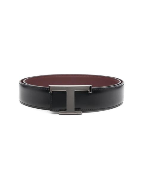 leather logo lettering belt