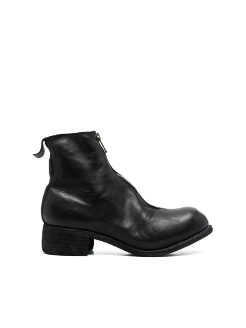 zip-up ankle boots