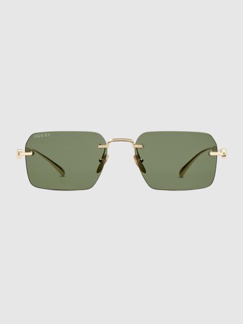 Frameless rectangular sunglasses