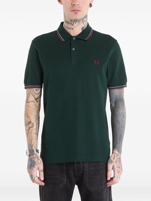 striped-trim polo shirt