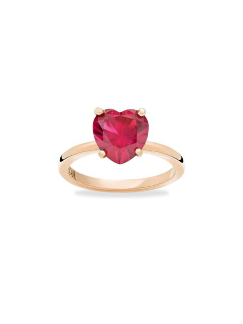 ROSE GOLD & SYNTHETIC RUBY HEART RING