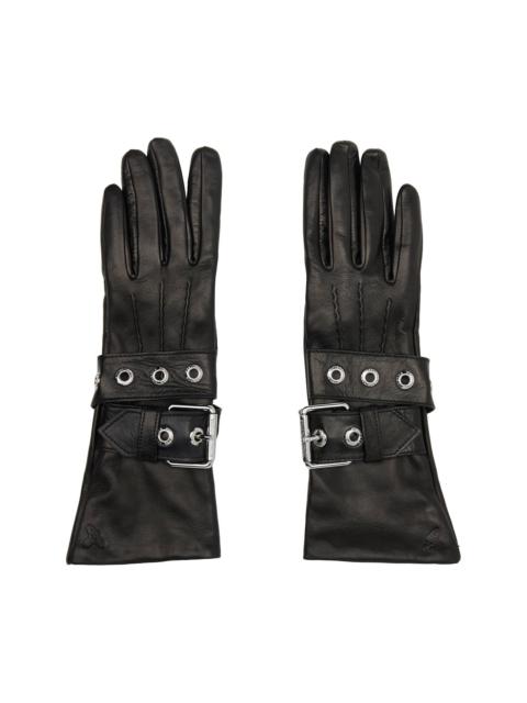 Black Belt Buckle Gloves