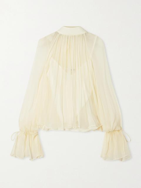 Roux Gathered Chiffon Blouse