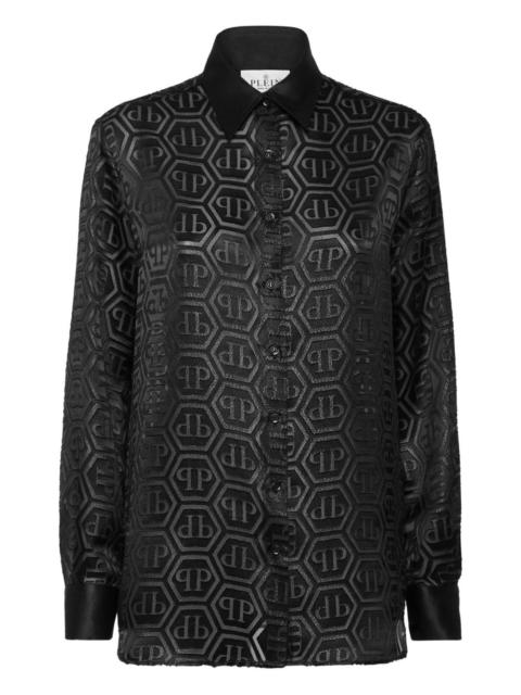 monogram-pattern shirt
