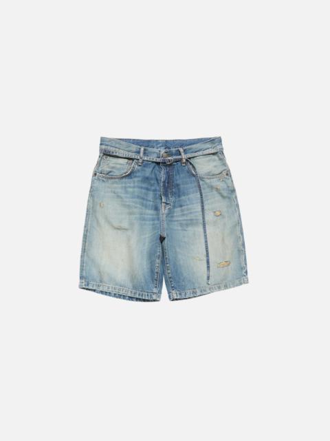 Denim shorts - loose fit - Mid Blue