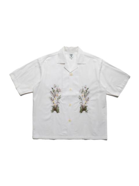 Cabana Shirt Flower Embroidery - White