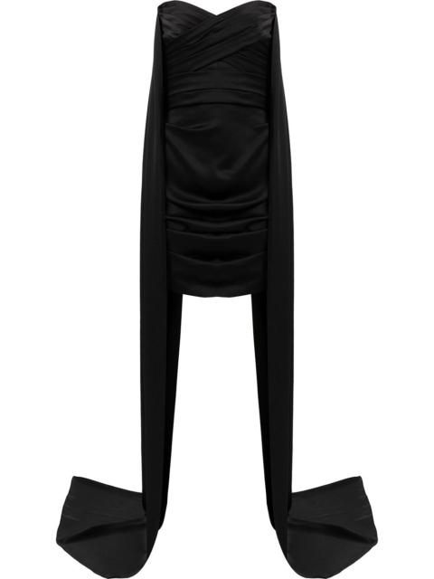 draped-detail strapless dress