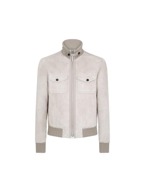 SUEDE CHEST POCKET BOMBER