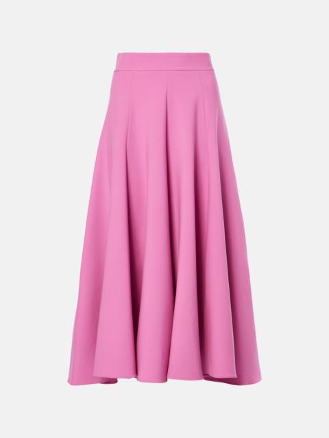 High-rise wool-blend midi skirt