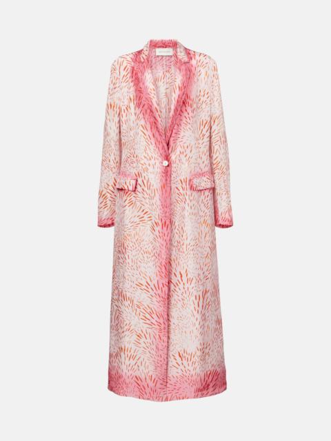 Printed silk coat