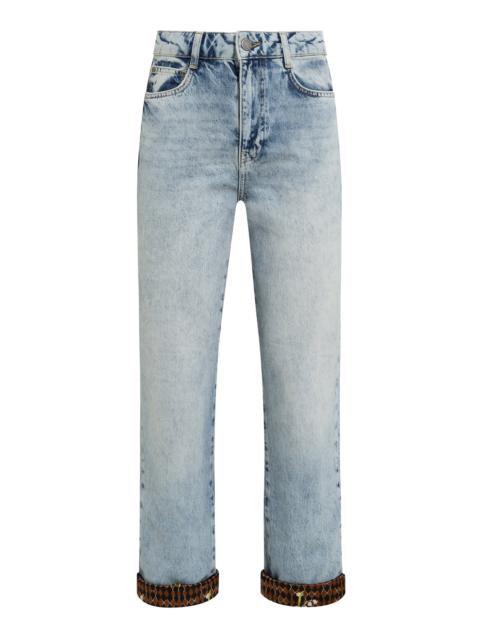 Daky Rigid Low-Rise Straight-Leg Jeans blue