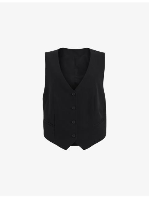 Aleida V-neck sleeveless stretch-woven waistcoat