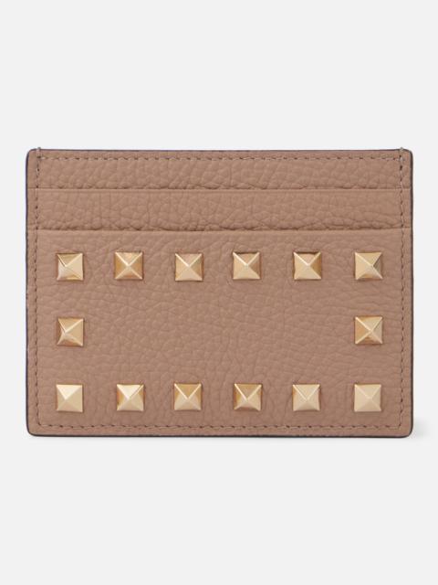 Rockstud leather card holder