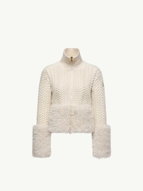 Wool Blend Zip-Up Cardigan