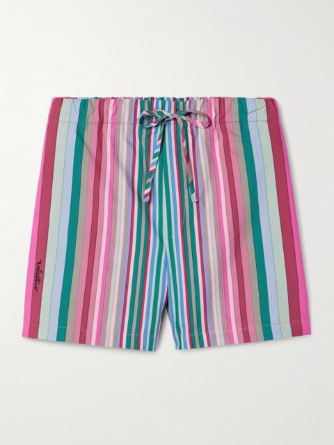 Striped Cotton-poplin Shorts