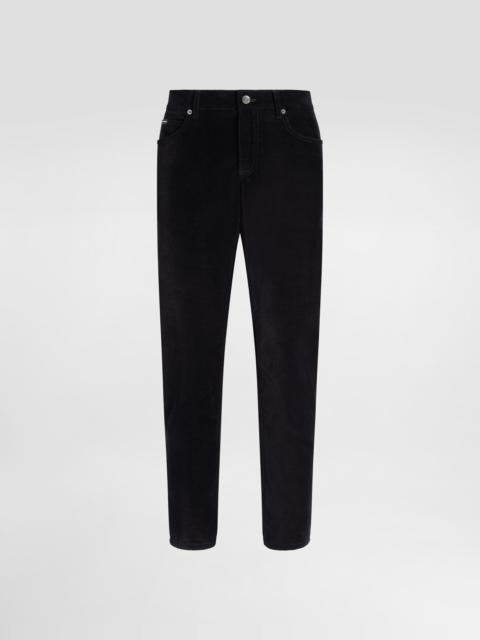 Cotton and cashmere regular trousers
