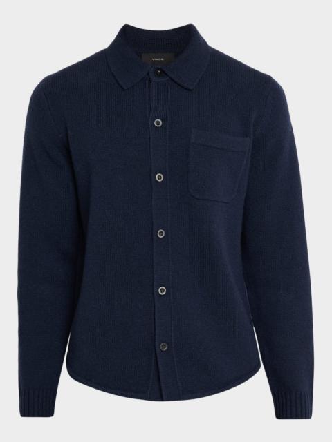 Men's Wool Sweater Shirt with Pocket