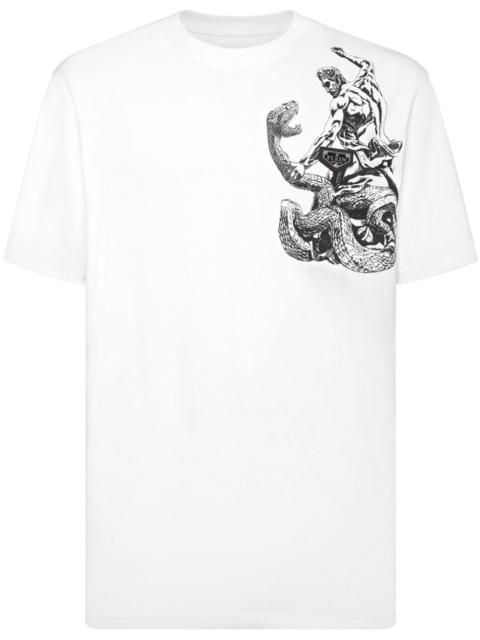 Tattoo-print cotton T-shirt