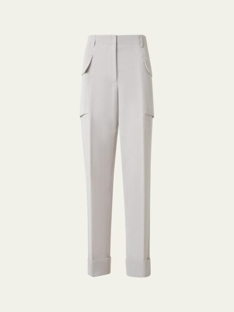 Marley Cropped Cotton-Linen Cargo Pants