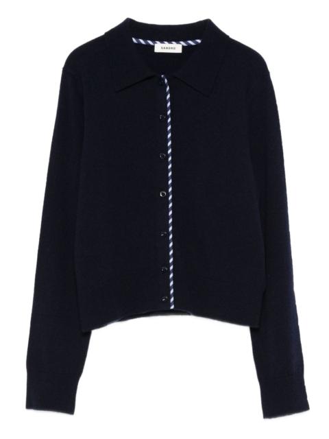 striped-detail cardigan