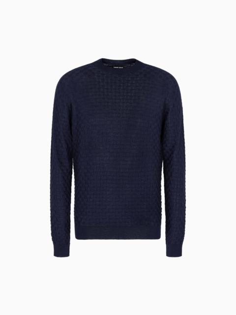 CREW-NECK JUMPER IN CASHMERE AND SILK