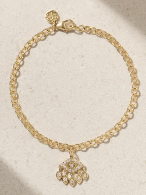 Small Evil Eye 14-karat Gold Diamond Bracelet