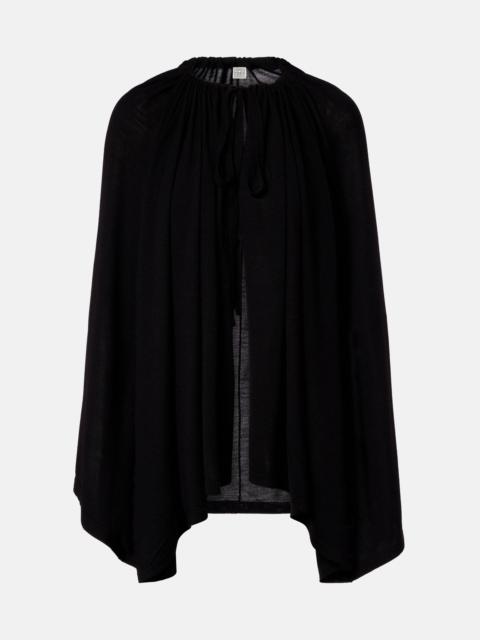 Wool and silk jersey cape
