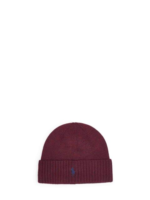 Burgundy wool Pony beanie