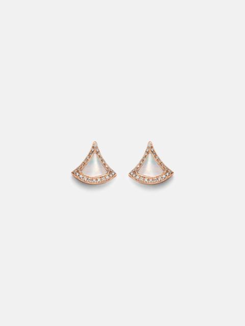 Divas' Dream 18kt rose gold earrings with mother-of-pearl and diamonds