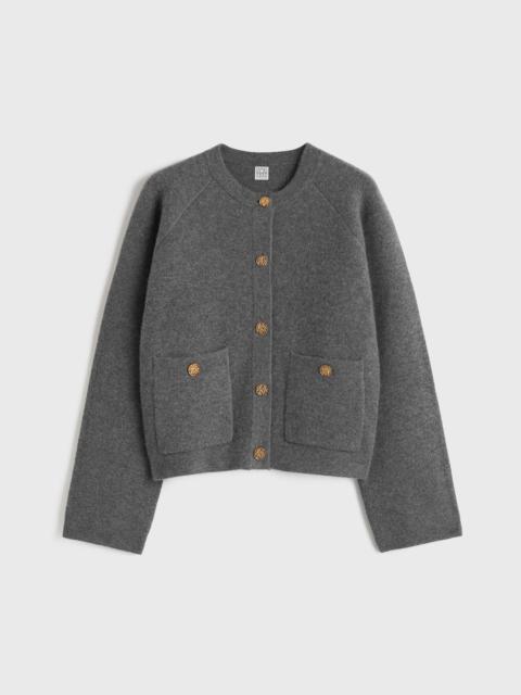 Hammered button cardigan grey melange