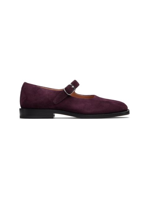 Burgundy Tabi Mary Jane Ballerina Flats