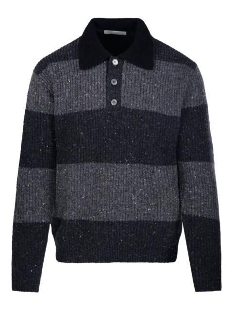 striped knitted polo shirt