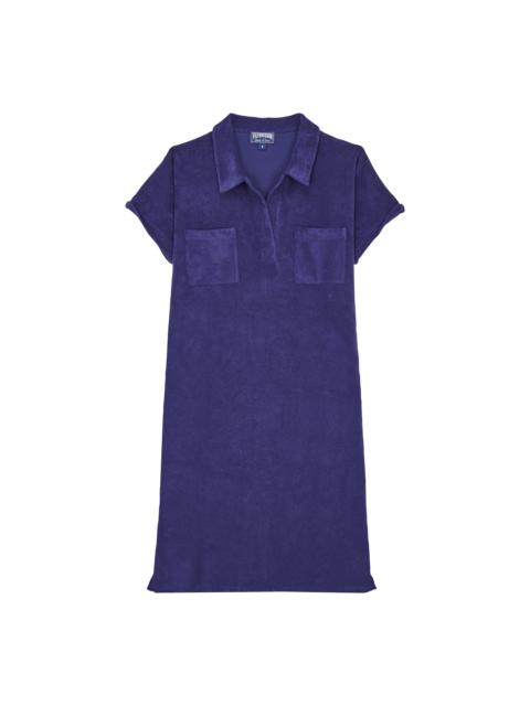 Women Terry Polo Dress Solid
