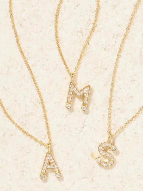 Simple Letter 18-karat recycled gold diamond necklace Gold