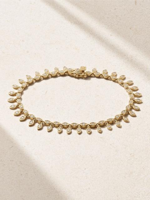 Marquise Eye Eternity Fringe 14-karat gold diamond bracelet Gold