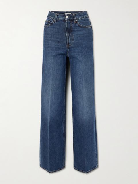 High-rise Wide-leg Organic Jeans
