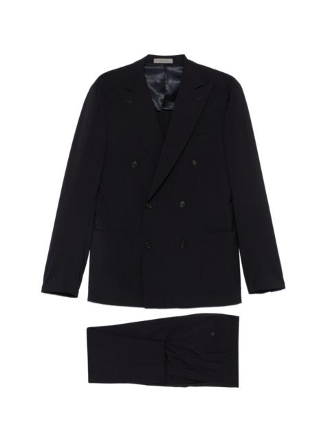 peak-lapel double-breasted suit