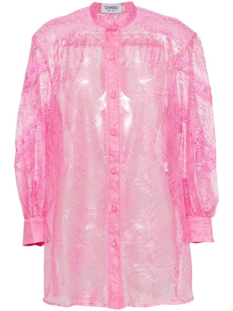 Lumie balloon-sleeve lace shirt