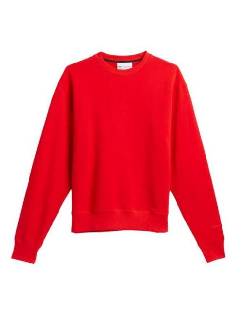 adidas originals x Pharrell Williams Crossover Solid Color Loose Sports Round Neck Pullover Red HF99