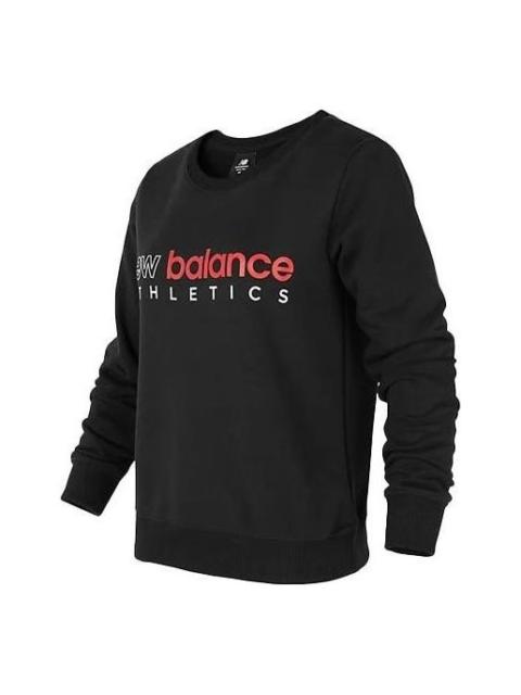 (WMNS) New Balance Essentials Icon Crew 'Black Red' AWT01559-BK