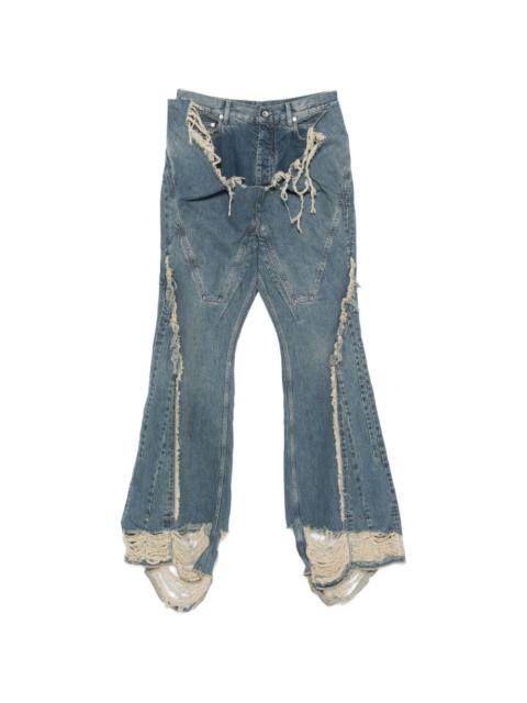 distressed flared jeans