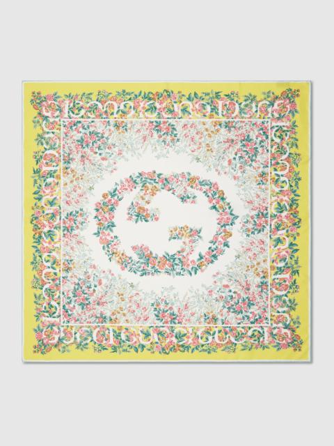 Printed silk twill carré