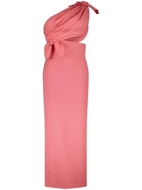one-shoulder column gown