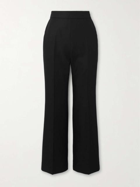 Wool and mohair-blend straight-leg pants
