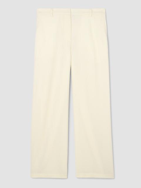 Stretch Wool Crepe Wide-Leg Trouser