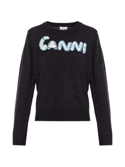 appliqué crew neck knitwear